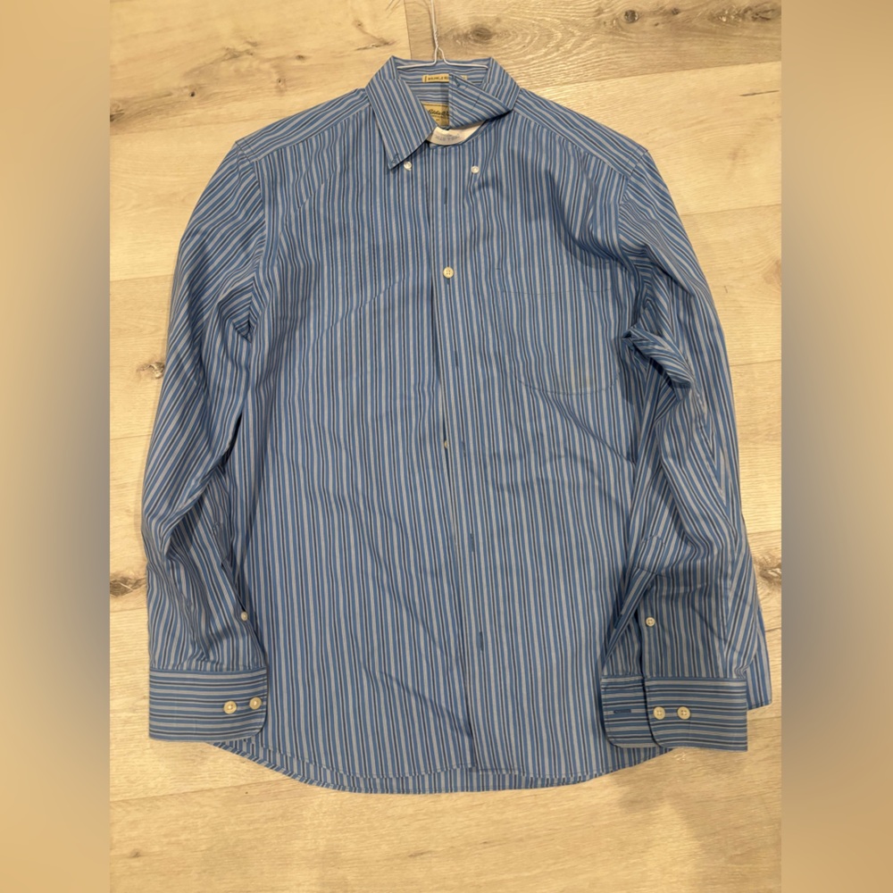 Eddie Bauer Blue Multi-Striped Dress Shirt